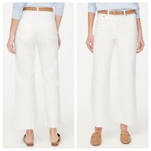 NEW J. CREW Factory Wide-leg cropped jean in all-day stretch Shell White Size 30